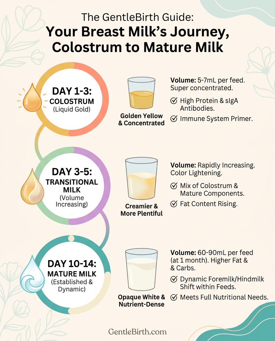 Transitional Colostrum Color Colostrum vs Mature Milk: First 72 Hours Explained | GentleBirth